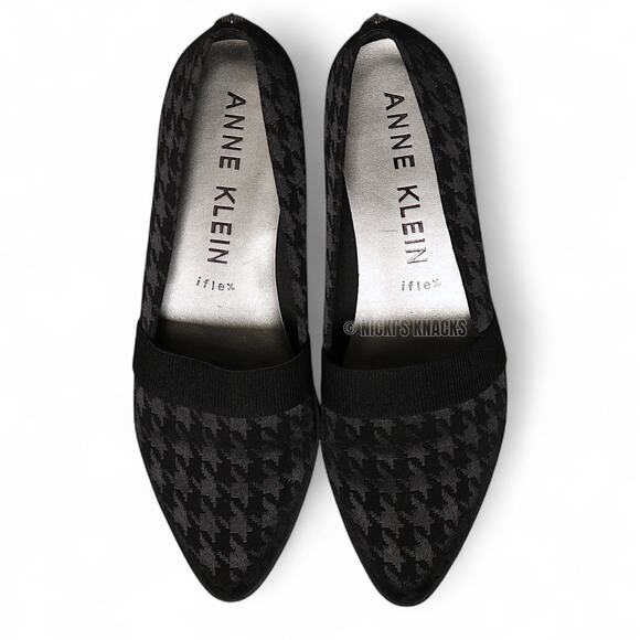 Anne Klein Flex Robbie Black Houndstooth Loafers Slip On Women’s Size 9.5 - Picture 8 of 10